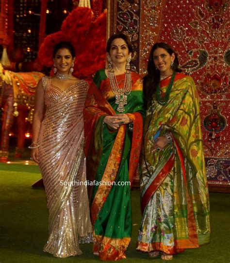 Nita Ambani, Shloka Ambani And Radhika Merchant in Elegant Sarees ...