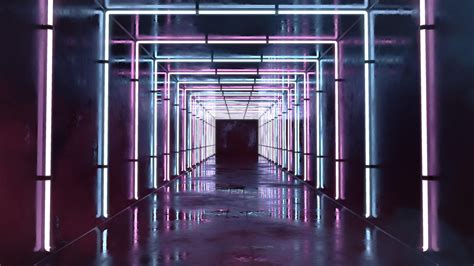 Corridor, Tunnel, Neon, Light, Reflection - Light Tunnel - 3840x2160 ...