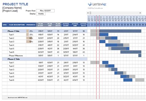 Project Plan In Excel Template