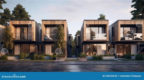 Modern Modular Private Townhouses. Residential Architecture Exterior ...