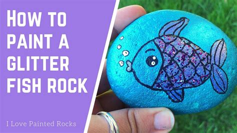 How to Paint a Rock with a Glitter Fish - Stone Painting Tutorial - YouTube