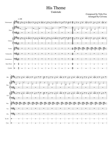 Undertale - His Theme sheet music for Piano, Percussion, Strings ...