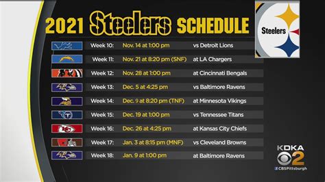 Pittsburgh Steelers Release 2021 NFL Schedule - YouTube