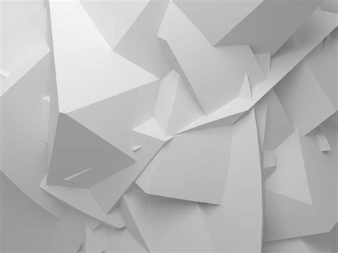 Abstract White Digital 3D Chaotic Polygonal Background - The Lane