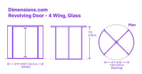 Revolving Door - 4 Wing Dimensions & Drawings | Dimensions.com