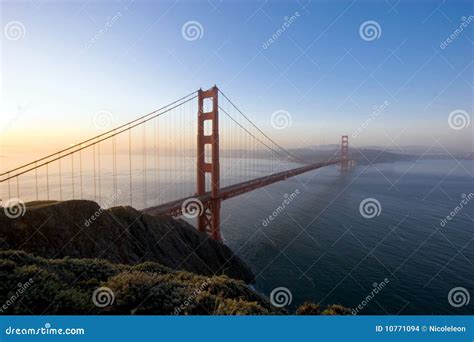 Golden Gate Bridge at Sunrise Stock Photo - Image of francisco, tourist ...