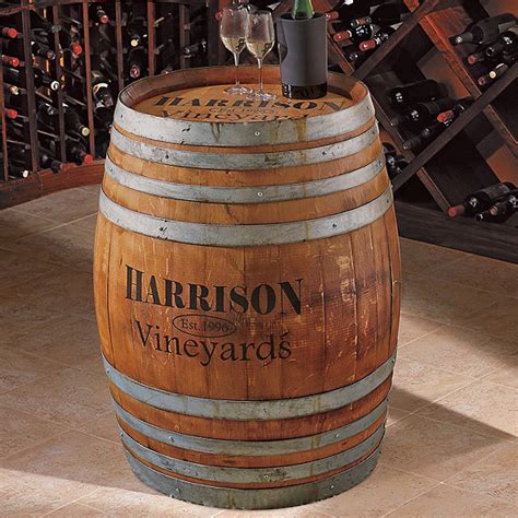 Personalized Finished Full Wine Barrel - Wine Enthusiast