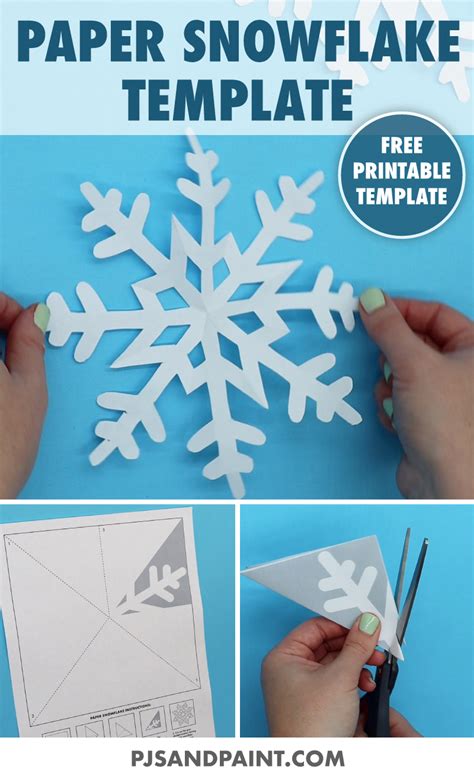 Free Printable Paper Snowflake Template - Pjs and Paint