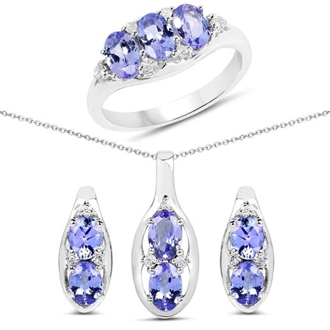 Quintessence Jewelry | Buy "3.12 Carat Genuine Tanzanite and White ...