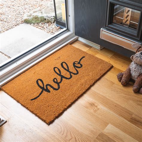 Door Mat Doormats Non Slip Natural Coir Welcome Indoor Outdoor Home ...