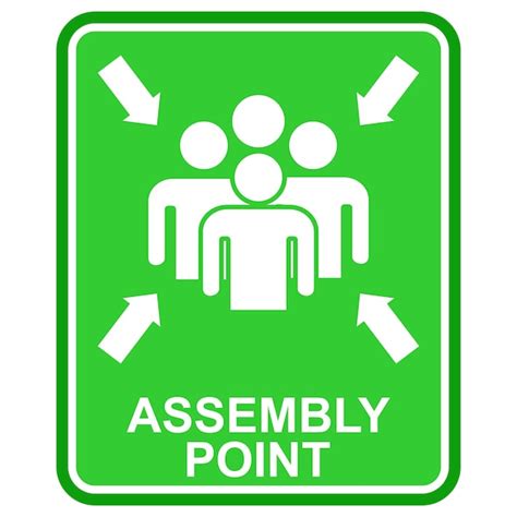 Premium Vector | Assembly Point, green and white signs