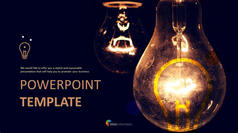 Lightbulb Brightening Dark - Free Powerpoint Template