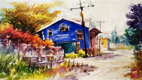 Colorful Watercolor Landscape By PAINTLANE | Scenery paintings, Poster ...