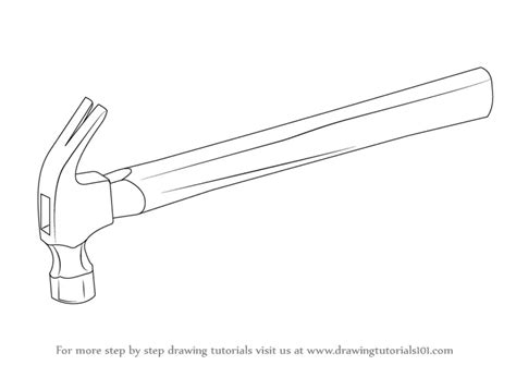 Learn How to Draw a Hammer (Tools) Step by Step : Drawing Tutorials