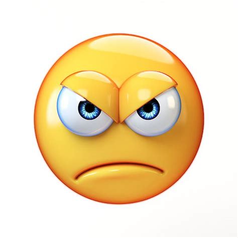 Angry emoji isolated on white background, mad emoticon 3d rendering by ...