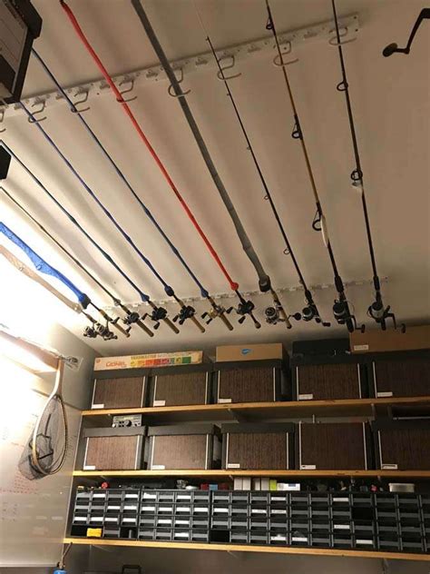 DIY ceiling mounted rod rack - Fishing Rods, Reels, Line, and Knots ...