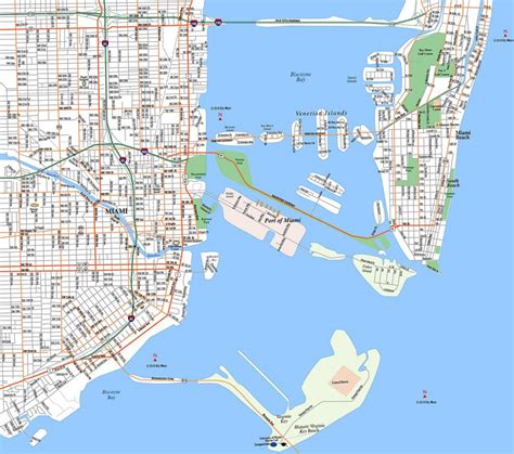 Miami, Downtown - Aaccessmaps - Miami Florida Cruise Port Map ...