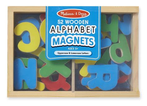 Melissa & Doug Wooden Letter Alphabet Magnets In A Box of 52 | eBay