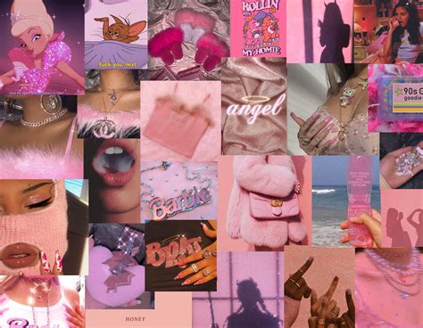 Baddie Aesthetic Collage Pink Baddie Aesthetic Laptop Wallpaper In ...