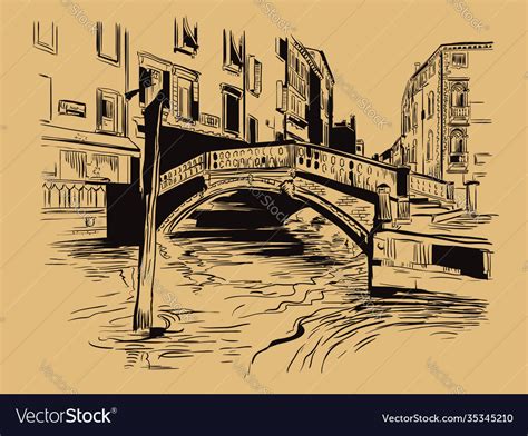 Venice hand drawing canal Royalty Free Vector Image