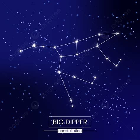 Big Dipper Constellation Stars On Sky Background, Big Dipper ...