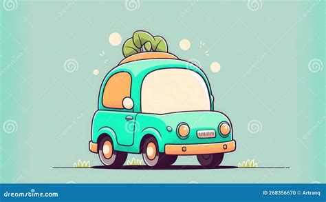 Cute Chibi Car Picture. Cartoon Happy Drawn Characters Stock Photo ...