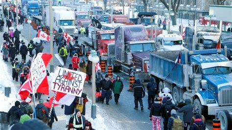 Freedom Convoy: Truckers cause chaos in Ottawa after second day of ...