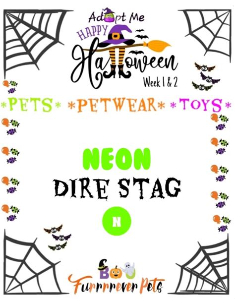 Happy Halloween Adopt Me 2023 Halloween Event Neon Dire - Etsy