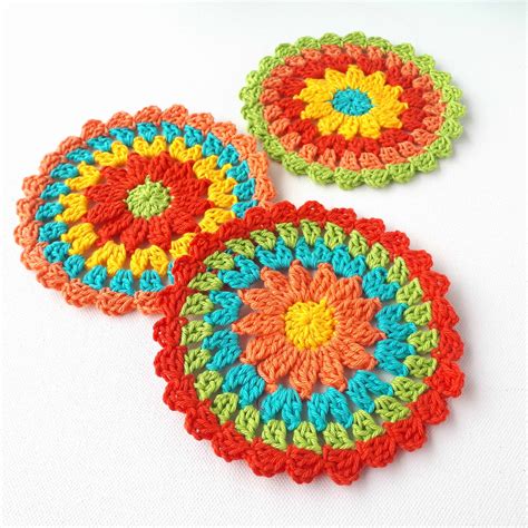 Crochet Fiber Arts Art & Collectibles Crocheted Coaster etna.com.pe