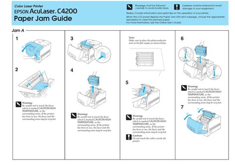 EPSON ACULASER C4200 PRINTER PAPER JAM MANUAL | ManualsLib