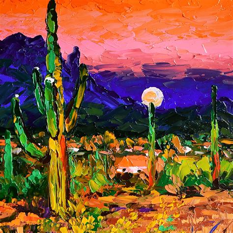 Arizona Art Original Landescape Painting Wall Decor Oil Small | Etsy