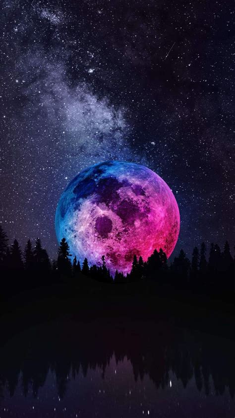 Moon in the Night iPhone Wallpaper - iPhone Wallpa in 2020 | Cute ...