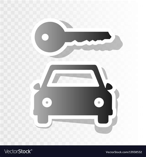 Car key simplistic sign new year blackish Vector Image