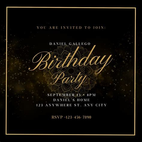 Adult Birthday Invitation Card