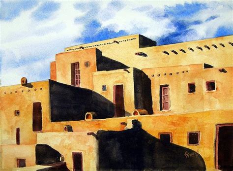 Taos Pueblo Painting by Sam Sidders - Taos Pueblo Fine Art Prints and ...