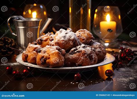 Dutch Oliebollen with Raisins Stock Illustration - Illustration of ...