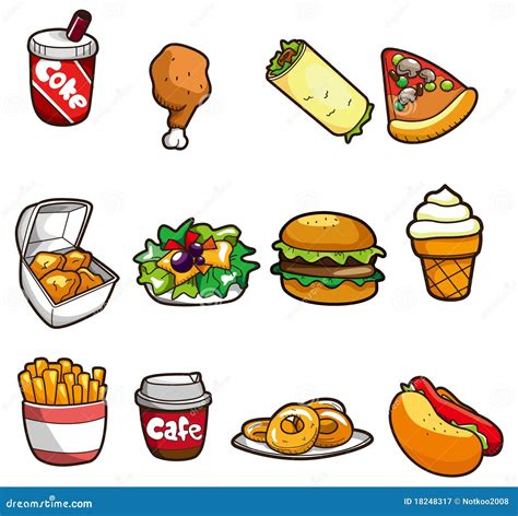 Cartoon Fast Food Icon Royalty Free Stock Photography - Image: 18248317