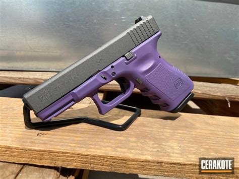 Glock 19 Cerakoted using Tungsten and Bright Purple | Cerakote