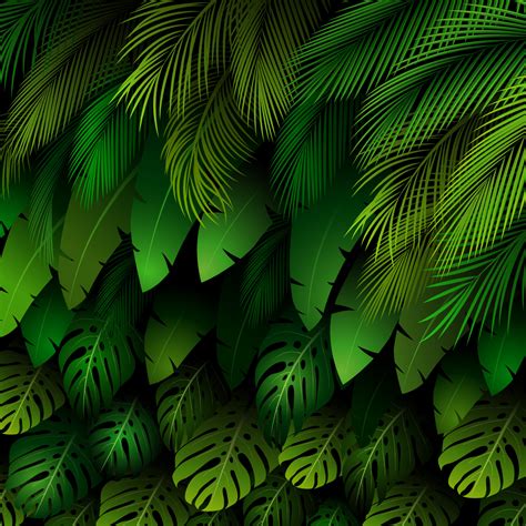 Exotic pattern with tropical leaves background.vector 6210240 Vector ...