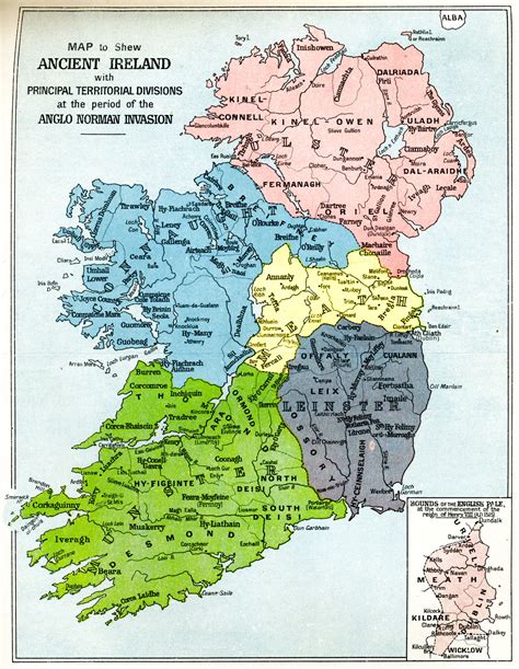 Map of Ireland at the time of the Anglo-norman invasion. | Ireland ...