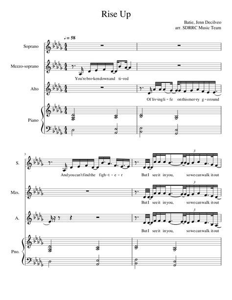 Rise Up Sheet music for Piano, Soprano, Alto, Mezzo soprano (Mixed ...