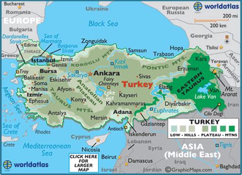 Turkey Map / Geography of Turkey / Map of Turkey - Worldatlas.com