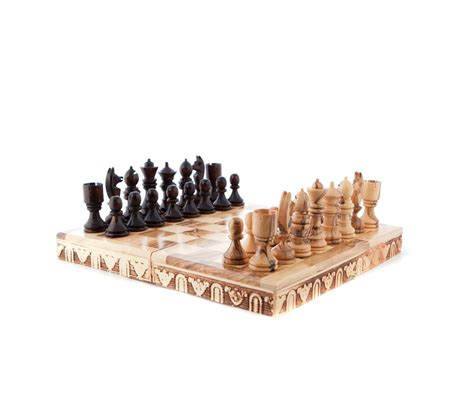 Wooden Chess Set and Board, 13.6 Inch, Olive Wood Grown in Holy Land ...