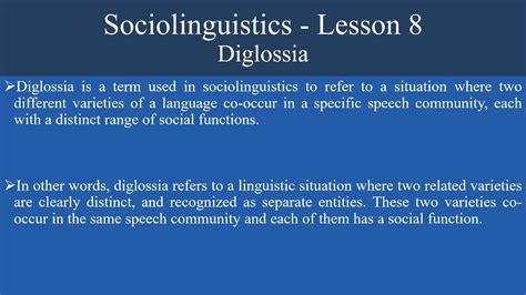 Sociolinguistics - Lesson 8 - Diglossia - YouTube