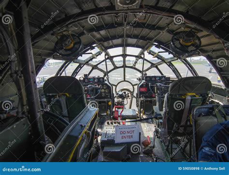 View from B-29 Cockpit Interior Stock Photo - Image of commemorative ...