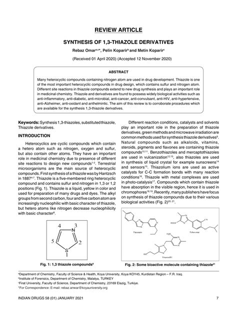 (PDF) SYNTHESIS OF 1,3-THIAZOLE DERIVATIVES