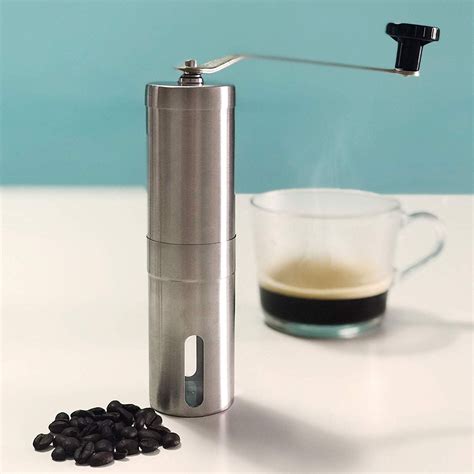 Portable Manual Coffee Grinder, High-quality Brushed Stainless Steel ...