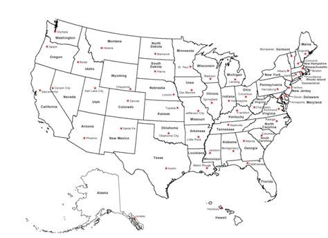 States And Capitals Map Quiz - Printable Map