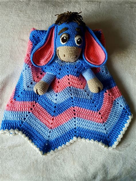 Blue Pink Donkey Crochet Blanket | Etsy