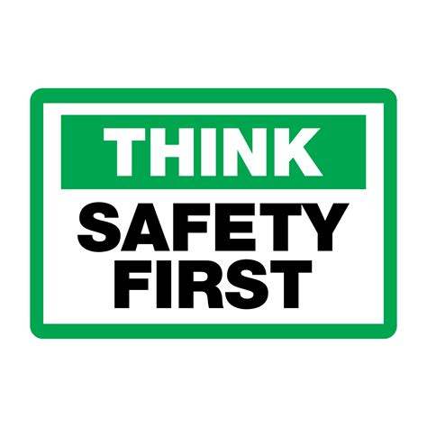 Think Safety First Sign on Transparent Background 17177816 PNG